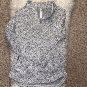 Gray half button down sweater